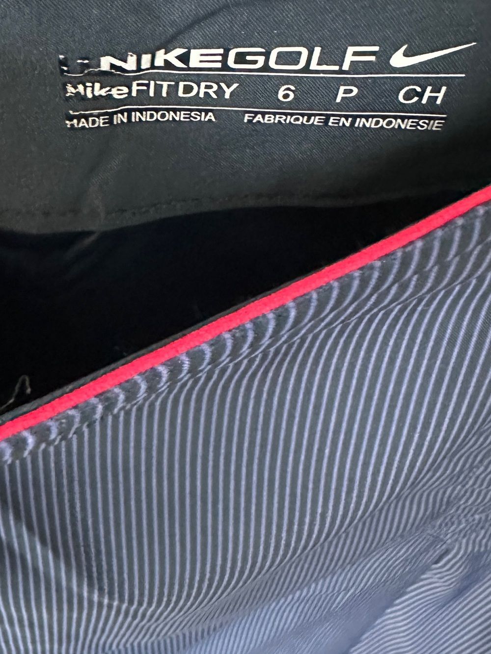 Nike Golf Dry Fit Skirt Navy White Pinstripe with Red Trim Women's 6